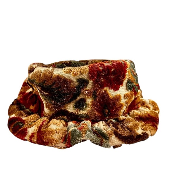 Vintage Handmade 60s Chenille Carpet Floral Tapestry Hat Go-Go Grunge Bucket EUC main image 7